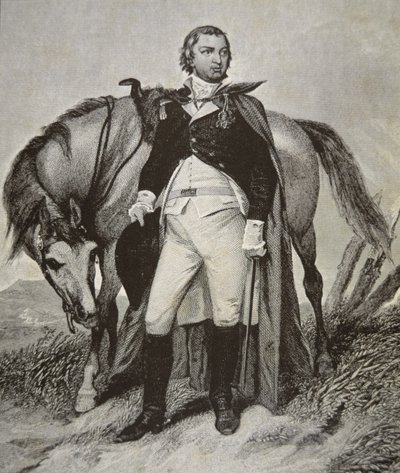 Porträtt av Nathanael Greene (litho) av School American