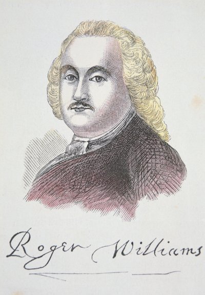 Roger Williams (litho i färg) av School American