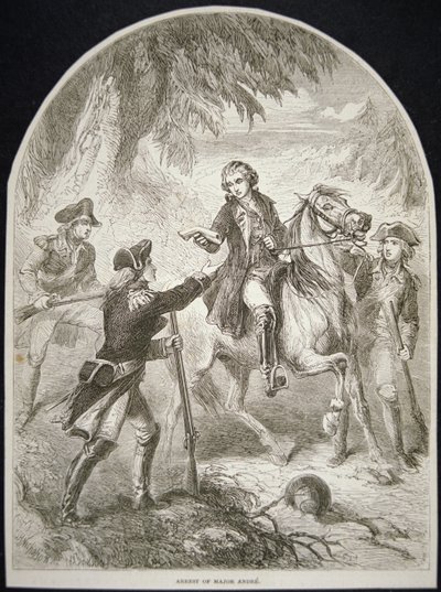 Gripandet av major Andre (litho) av School American