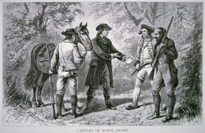 Fångandet av major John Andre (litho) av School American