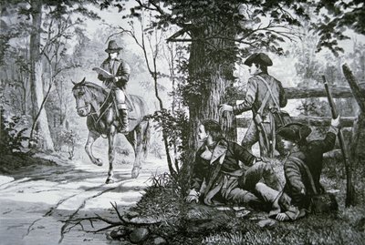 Fångandet av major John Andre (litho) av School American