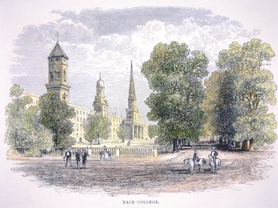 Yale University, New Haven, Connecticut (litho i färg) av School American