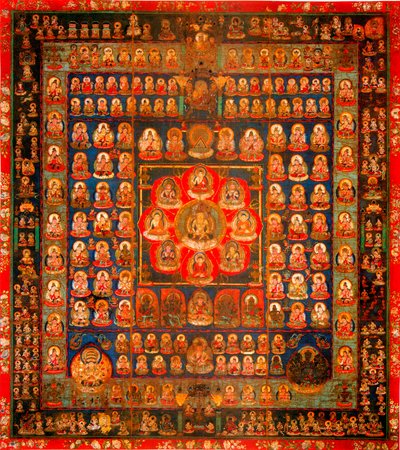 Buddhism: mandala taizokai (Garbhadhatu) sagt om matrisens värld - Anonym gouache på siden, 800-900-talet Dim 187x164,3 cm To-Ji Kyoto, Japan av School Asian