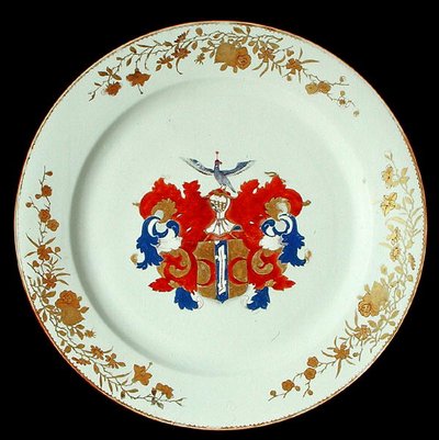 En kinesisk Imari porslinsladdare med armarna av Valckenier av Amsterdam, ca 1750 (porslin) av School Chinese