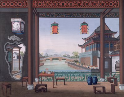 Lägg till. Eller. 2194 Ritning av interiören av en kinesisk tjänstemans hus av School Chinese