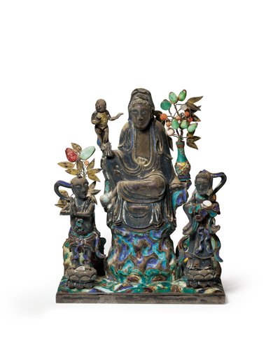 Buddhistisk figurgrupp av School Chinese