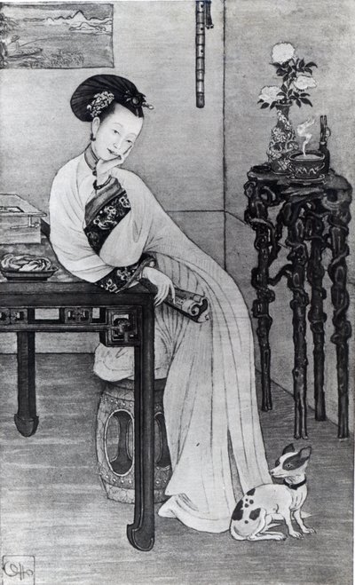 Kejsarinnan Cixi (litho) av School Chinese