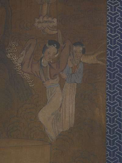 Fem kvinnor i en procession (bläck och färg på siden) av School Chinese