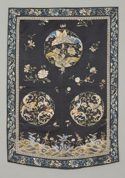 Hängande, ca 1750-1800 (Siden med broderi (satinsöm), naturlig och syntetiska färgämnen) av School Chinese