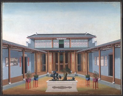 Honam Temple - innergård med bostadskvarter av School Chinese