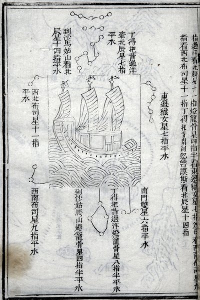 Karta över expeditionerna av Zheng He (Zheng-He eller Cheng Ho) (1371-1433) i Östafrika. Paris College i Frankrike, Institutet för avancerade kinesiska studier. av School Chinese