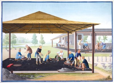 Modellering av vaser och skålar, ca 1825 (gouache på papper) av School Chinese