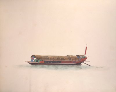 Musikerbåt, ca 1800-05 (akvarell på papper) av School Chinese