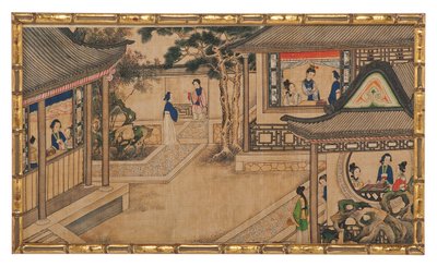En av tjugofyra scener från Dream of the Red Chamber av School Chinese