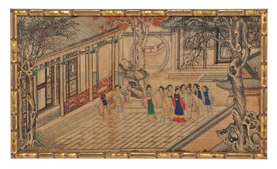 En av tjugofyra scener från Dream of the Red Chamber av School Chinese