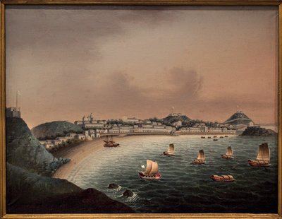 Strikta regler i Macao (Kina). Målning av en kinesisk konstnär, olja på duk, tidigt 1700-tal. Marine Museum, Rotterdam (Nederländerna). av School Chinese