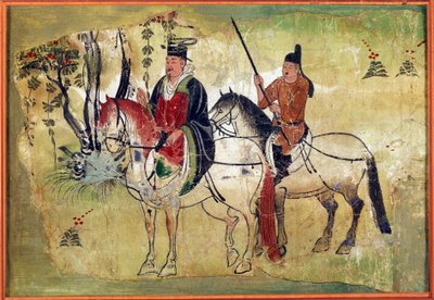 The Celestic Horses of Ferghana Tibetansk manuskript av Touen Houang av School Chinese