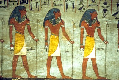 Forntida Egypten, Målning, Ramses I:s grav, Thebe, Underjordens gudar av School Egyptian