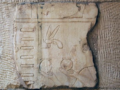 Detalj av en relief, Luxor (sten) av School Egyptian