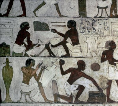 Luxor Thebe: De adligas nekropol, Rekhmires grav, hantverkare. av School Egyptian