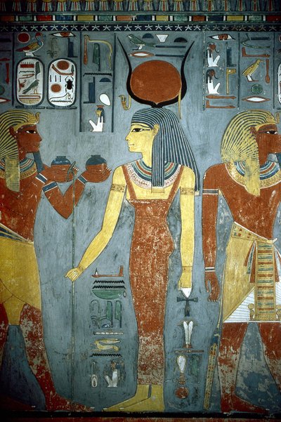 Luxor, Thebe: Konungarnas dal, Horemhebs grav (-1343 - -1314), egyptisk farao, på vilken gudinnan Isis visas. av School Egyptian