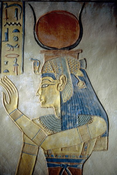 Luxor, Thebe: Drottningarnas dal. Grav för en son till Ramses II, Gudinnan Isis. av School Egyptian
