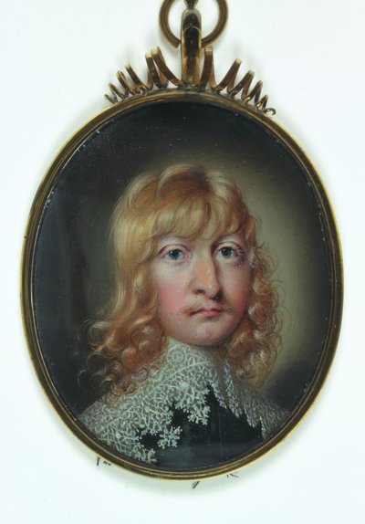 En gentleman som heter William Cavendish (akvarell på elfenben) av School English