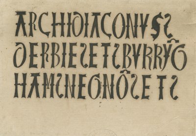 Barton under Needwood Church - inskriptioner: bläckfaksimil, nd [?1700-talet] (ritning) av School English