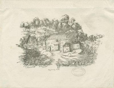 Biddulph - Knypersley Mill: litografi (vinjeterad), [c 1826] (tryck) av School English