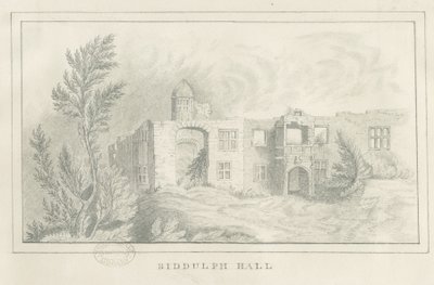 Biddulph Hall (gammal): blyertsteckning, nd [?1830-talet] (teckning) av School English
