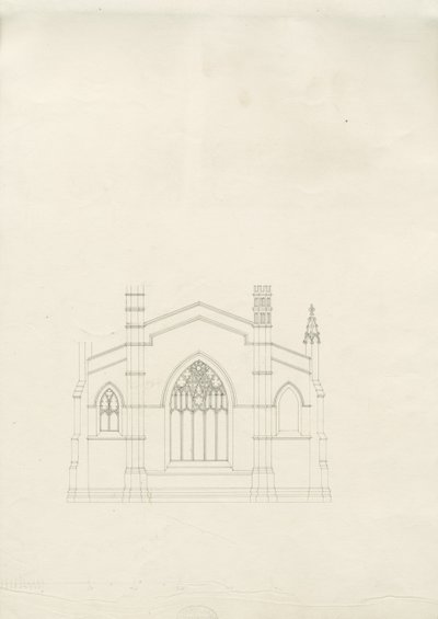 Burton-upon-Trent - Holy Trinity Church: teckning, nd [?1820-talet] (teckning) av School English