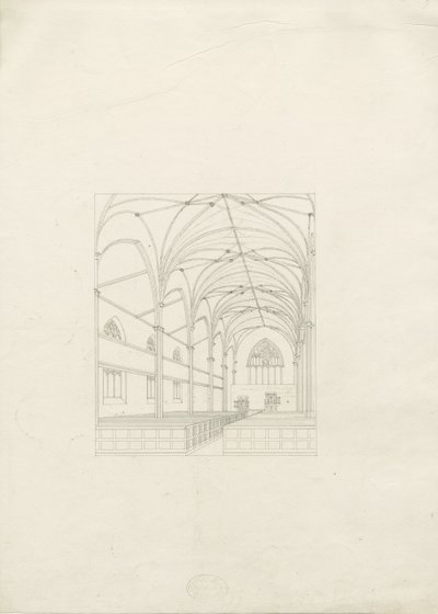 Burton-upon-Trent - Holy Trinity Church: teckning, nd [?1820-talet] (teckning) av School English