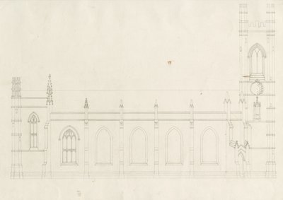 Burton-upon-Trent - Holy Trinity Church: teckning, nd [?1820-talet] (teckning) av School English