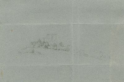 Castle Church - Stafford Castle: blyertsteckning, nd [?1800-talet] (teckning) av School English