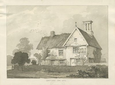 Chatcull Old Hall: ritning med penna och tvätt av School English