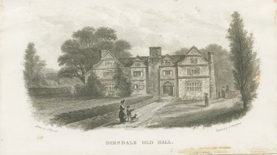 Dimsdale Old Hall: gravyr (vinjettering), nd [?1800-tal] (tryck) av School English