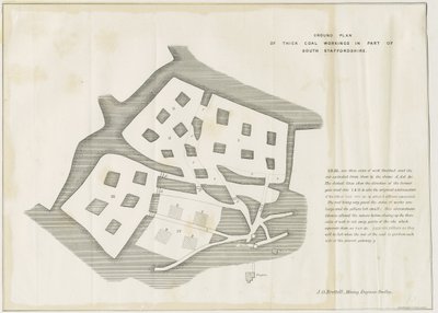 Dudley - Mine-workings: litografi och [?1800-talet] (tryck) av School English