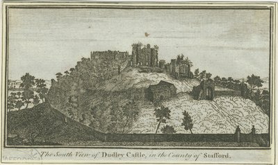 Dudley Castle: gravyr, nd [c 1780] (tryck) av School English