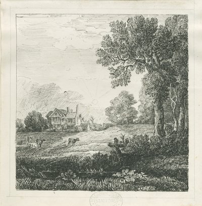Eccleshall - Biana Hall: ritning med penna och bläck, nd [c 1830] (teckning) av School English