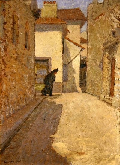 Figur på en Dieppe Street (olja på duk) av School English