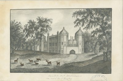 Forton - Aqualate Hall: blyertsteckning, nd [1800-talet] (teckning) av School English