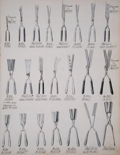 Hårlocktång, från en handelskatalog över inhemska varor och tillbehör, ca 1890-1910 (färg litho) av School English