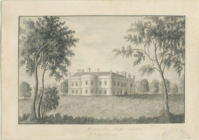 Hatherton Hall: blyertsteckning, nd [c 1860] (teckning) av School English