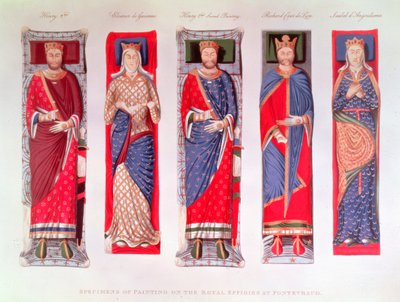 Henrik II, Eleonora av Akvitanien, Rikard I och Isabella av Angouleme (tryck) av School English