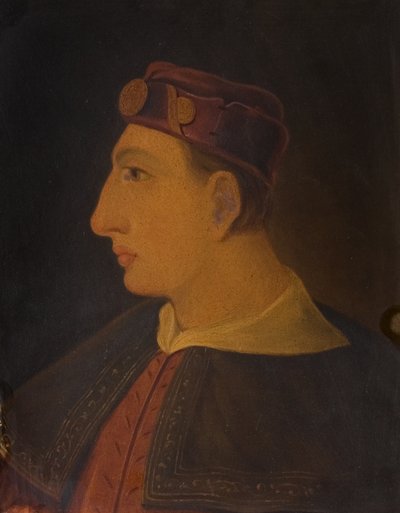 Henry V (olja på panel) av School English