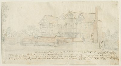 Kingswinford - Bradley Hall: tonad blyertsteckning av School English