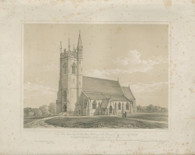 Purjolök - St. Lukas kyrka: litografi och [?mitten av 1800-talet] (tryck) av School English