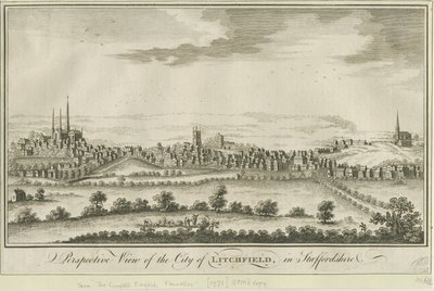 Lichfield - South West View: gravyr, nd [1771] (tryck) av School English