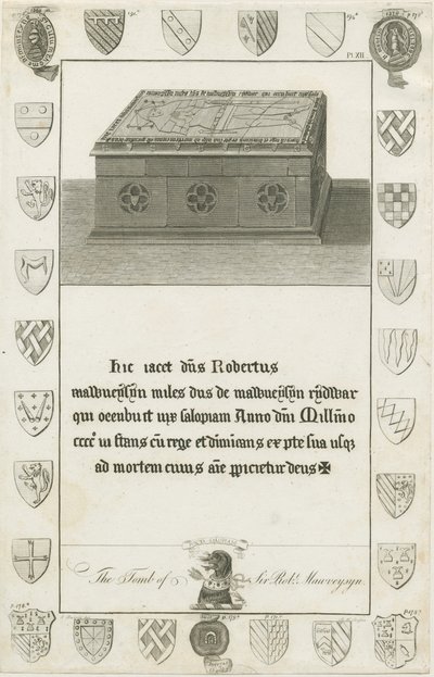 Mavesyn Ridware - Tomb of Sir Robert Mavesyn: gravyr, nd [sent 18th cent] (tryck) av School English