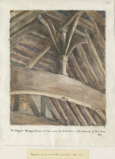 Mavesyn Ridware Hall - Gatehouse: målning av School English